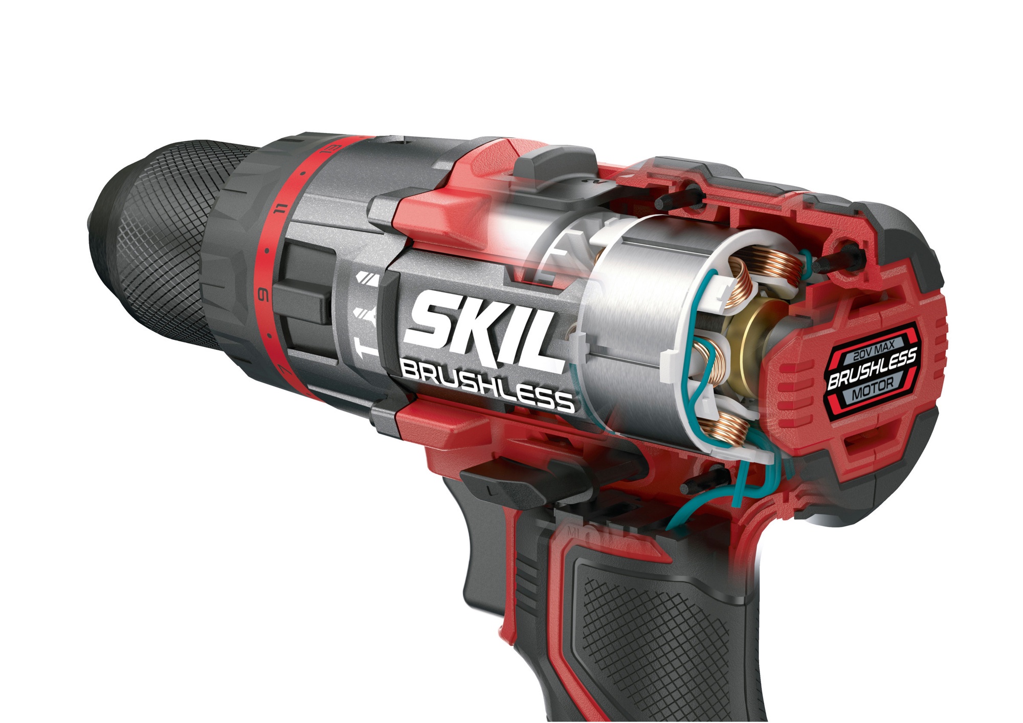 SKIL RED Höggborvél Hleðslu 20V Max 3070CA Kolalaus Mótor -STAKUR/ÁN RAFHL+HLEÐSLUTÆKIS- - Image 2