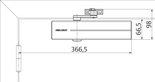 ASSA ABLOY Hurðarpumpa EN3-6 Silfur DC300 án arms - Image 2