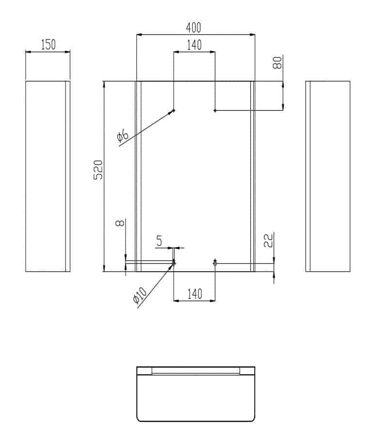 PROOX Ruslafata Svört breidd 400mm Hæð 520mm Dýpt 150mm DP-240 - Image 2