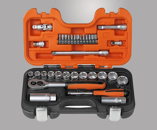 Bahco Topplyklasett 1/4"+3/8" 34 stk