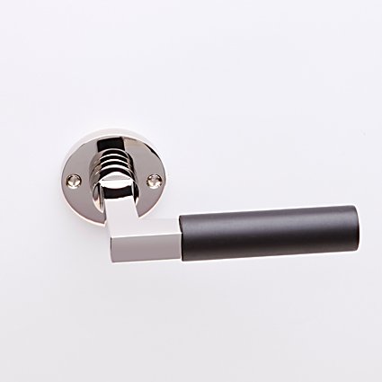 DEURStijl Hurðarhandfang Gropius Nikkel/Svart með húnrós Hringlaga Fyrir Þýskar læsingar