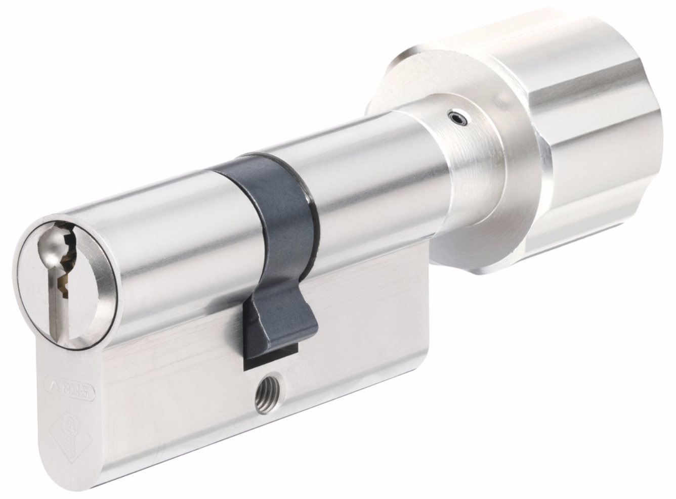 ABUS Sylinder Euro Profile með snerli 30mm Sylinder megin og 35mm Snerilmegin Nikkel