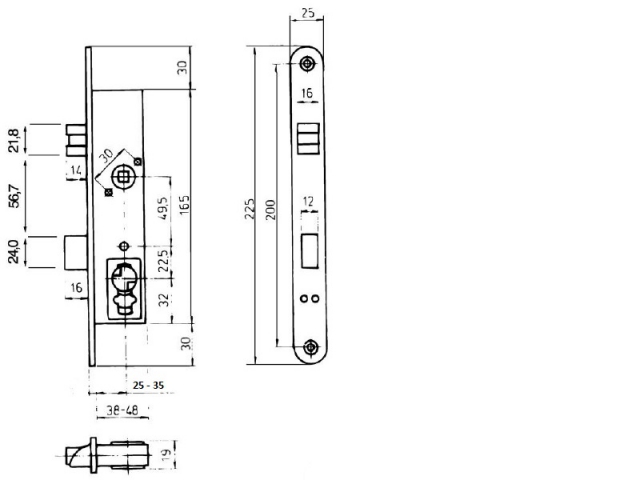 ASSA ABLOY (Trio Ving) Láshús Prófíl 5016/35 Vinstri - Image 2
