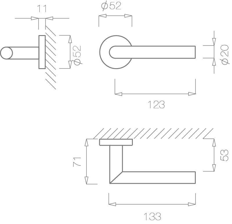 TUPAI Hurðarhandfang 2002 Svart (153) Fyrir Þýskar læsingar - Image 2
