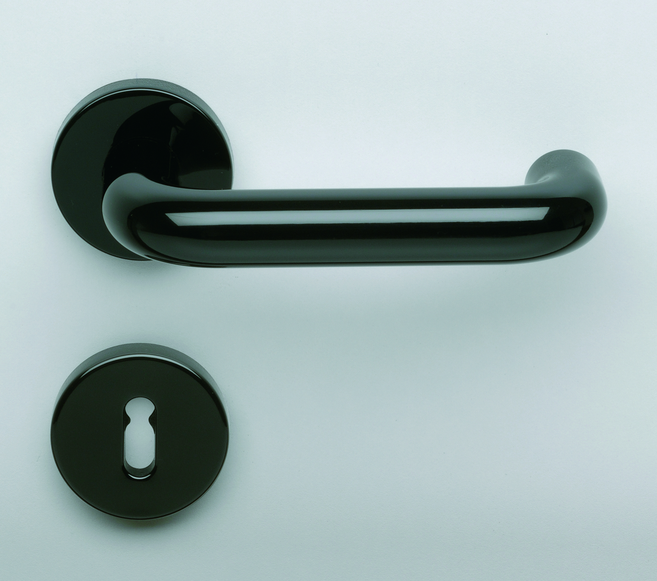 NORMBAU Hurðarh Svartur Nylon m.lykill 23mm Fyrir Þýskar læsingar