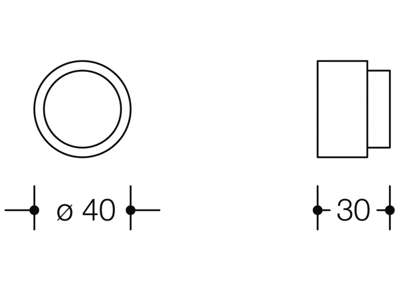 HEWI Hurðarstoppari Svartur Matt Polymid 611.30B.90 - Image 2