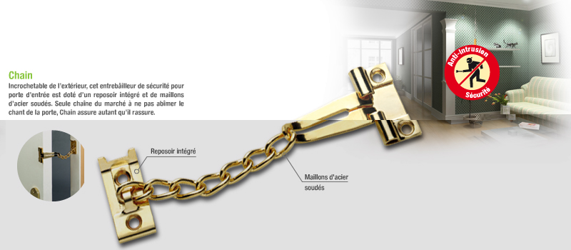 SOCONA Hurðarkeðja Nikkel