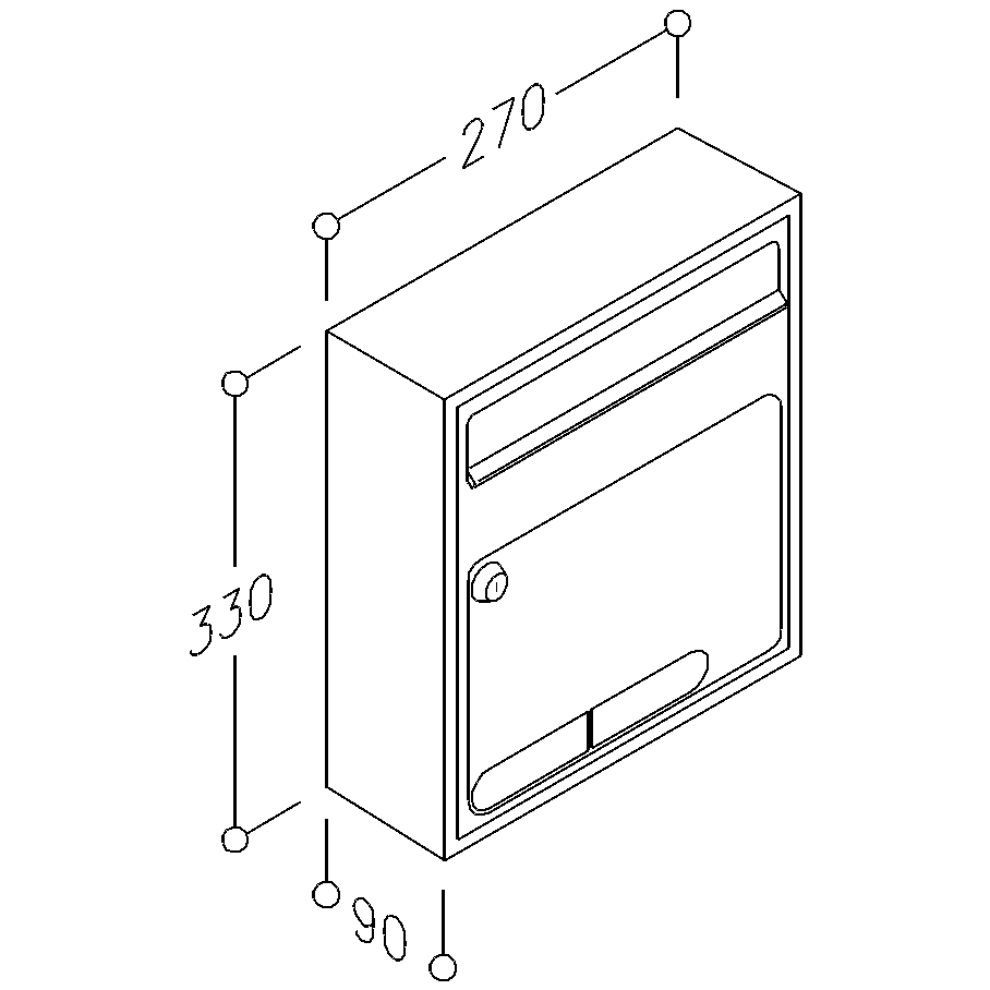 NORMBAU Póstkassi 270x330x90mm Hvítur NYLON