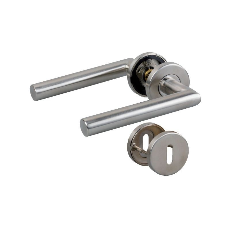 NORMBAU Hurðarhandfang L m.wc sn Ryðfr Stál DIN EN1906/4 Hentugir f.opinberar byggingar ÞÝSKUR