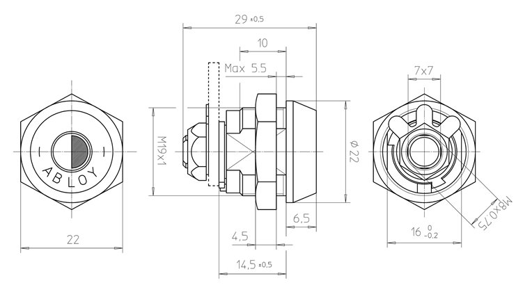ABLOY Spaðalás fyrir spaða CL109C 29mm -án spaða- - Image 2