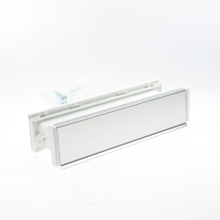 NORMBAU Bréfalúga með stokk+baklúgu Hvít með Hvítum stokk