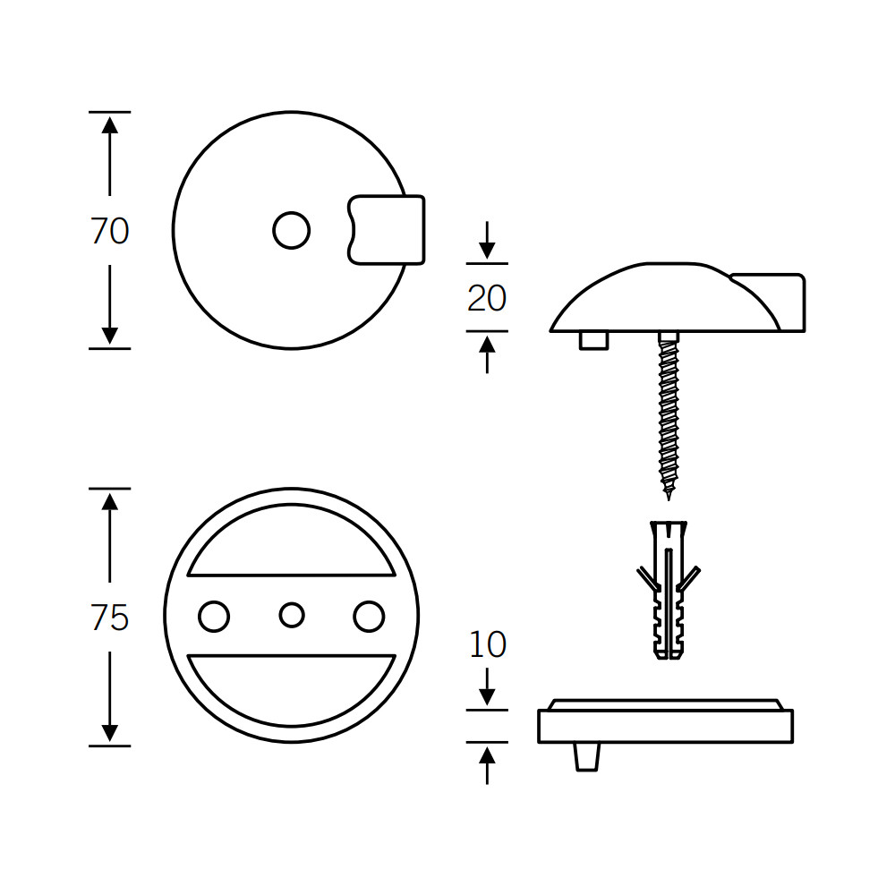 FSB Hurðarstoppari Gólf Hálfmáni 3884 6204 Ryðfr - Image 2