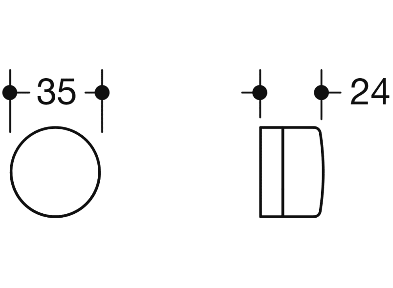 HEWI Hurðarstoppari Hvítur Matt Polymid Vegg 610B.98 - Image 2