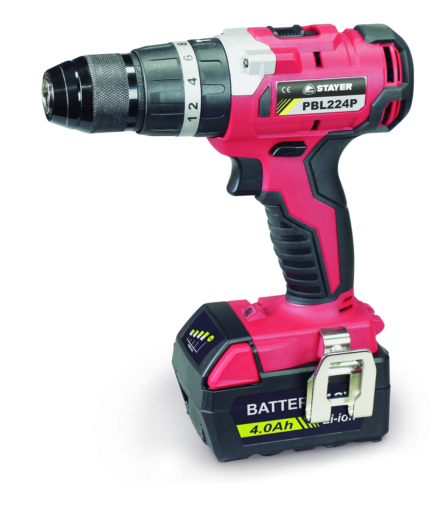 STAYER Höggborvél Hleðslu 18V 2x4.0Ah Kolalaus 55Nm PBL224PK