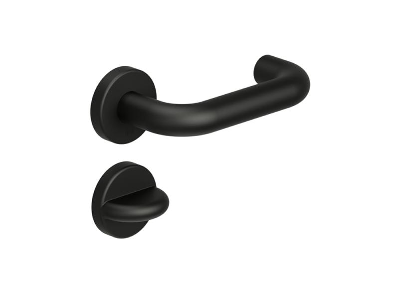 HEWI Hurðarhandfang með WC Setti 111 Svart Matt Polymid 111PBR02.230 Fyrir Þýskar læsingar