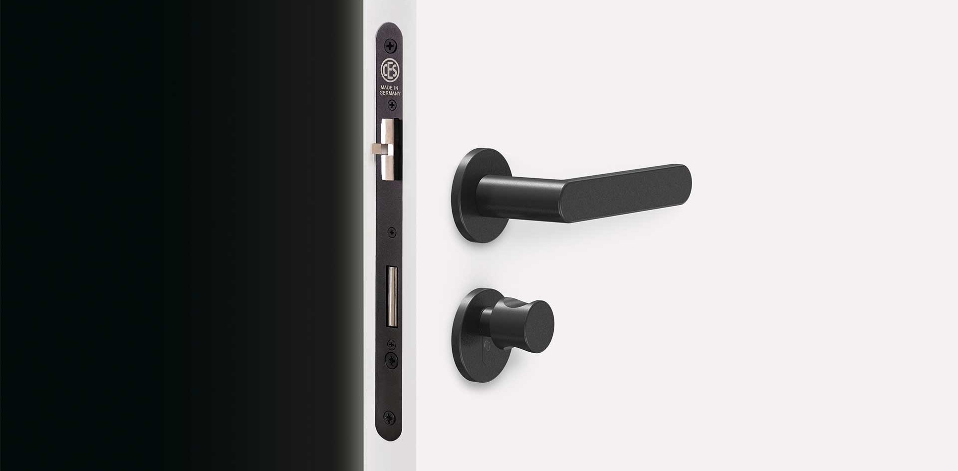 CES Láshús DIN WC 55 20 Vinstri Svart DIN Vinstri Fyrir yfirfelldar hurðir Fyrir WC sneril