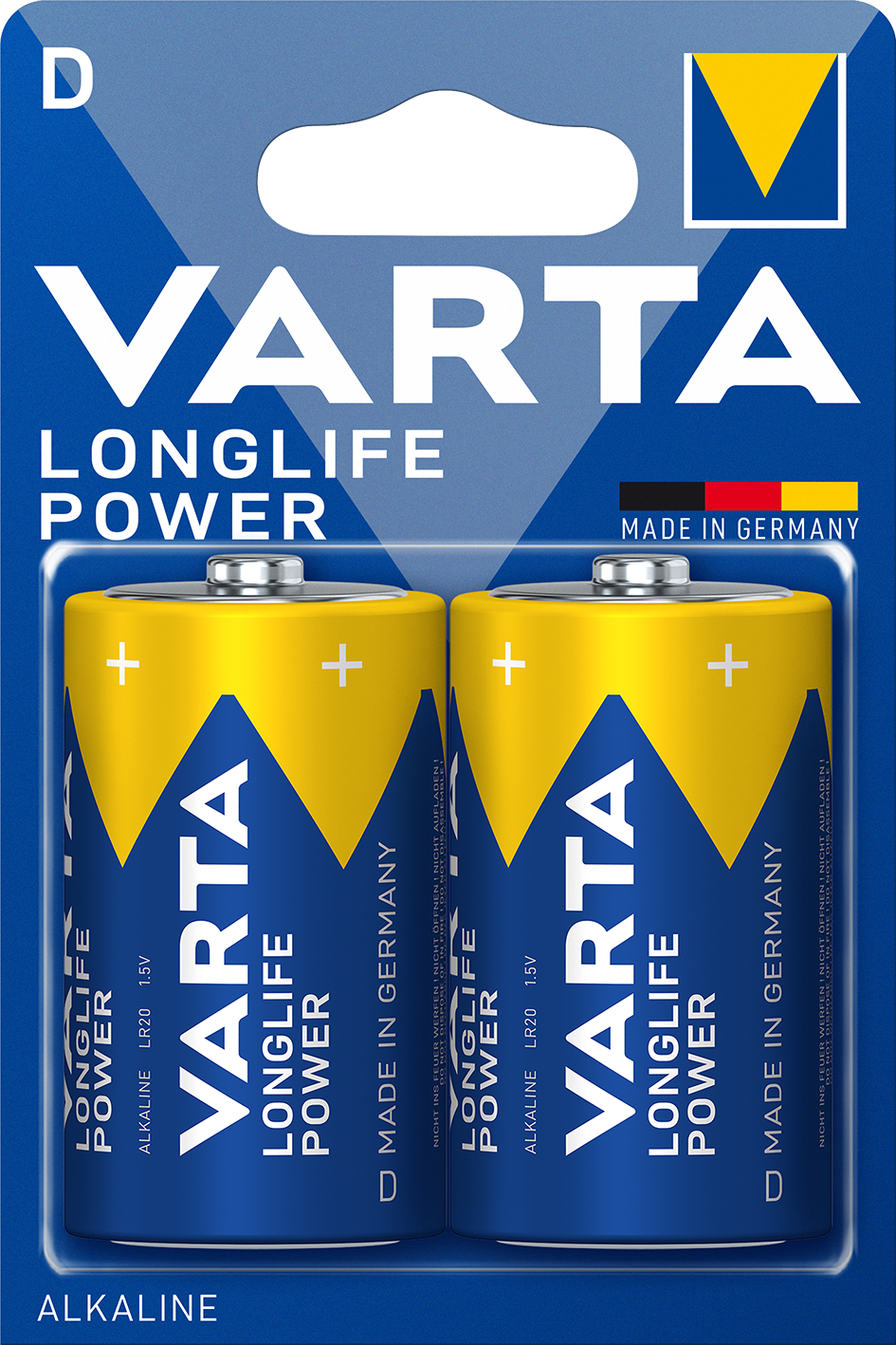 VARTA Rafhlöður Power/High Energy Alkaline D 2x í pakka