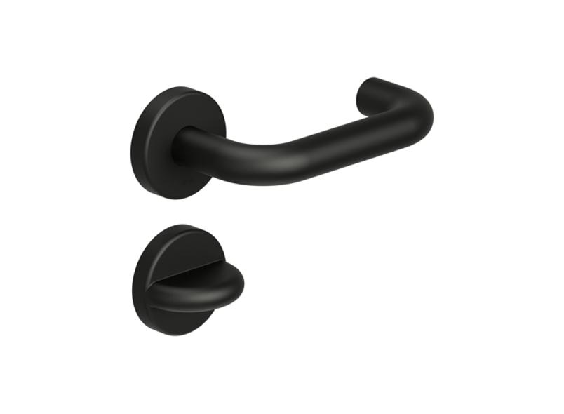 HEWI Hurðarhandfang með wc setti 111 Svart Matt Polymid 111PBR02.130 Fyrir Þýskar læsingar