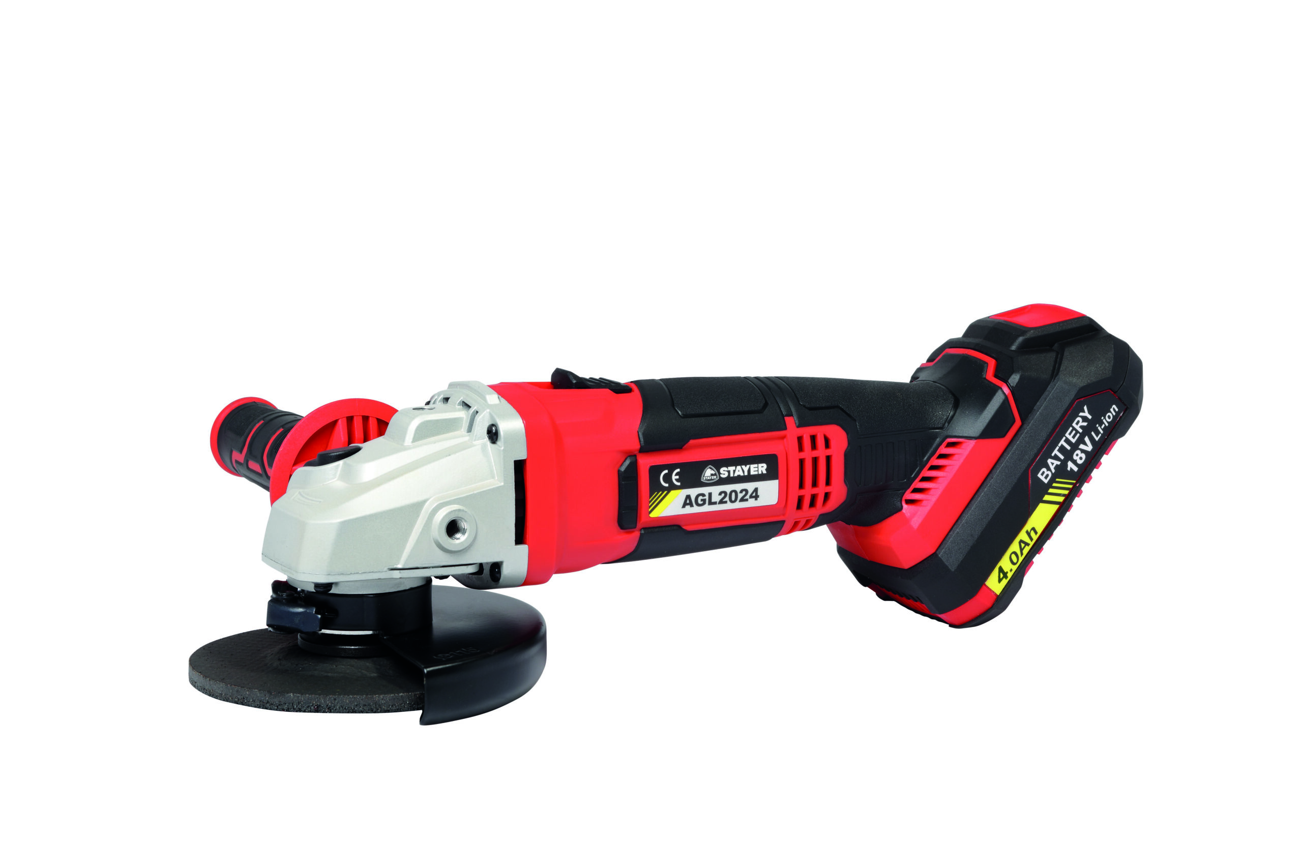 STAYER Slípirokkur 18V AGL 2024 2 x 4.0Ah Li-Ion rafhl 115mm 1,6kg