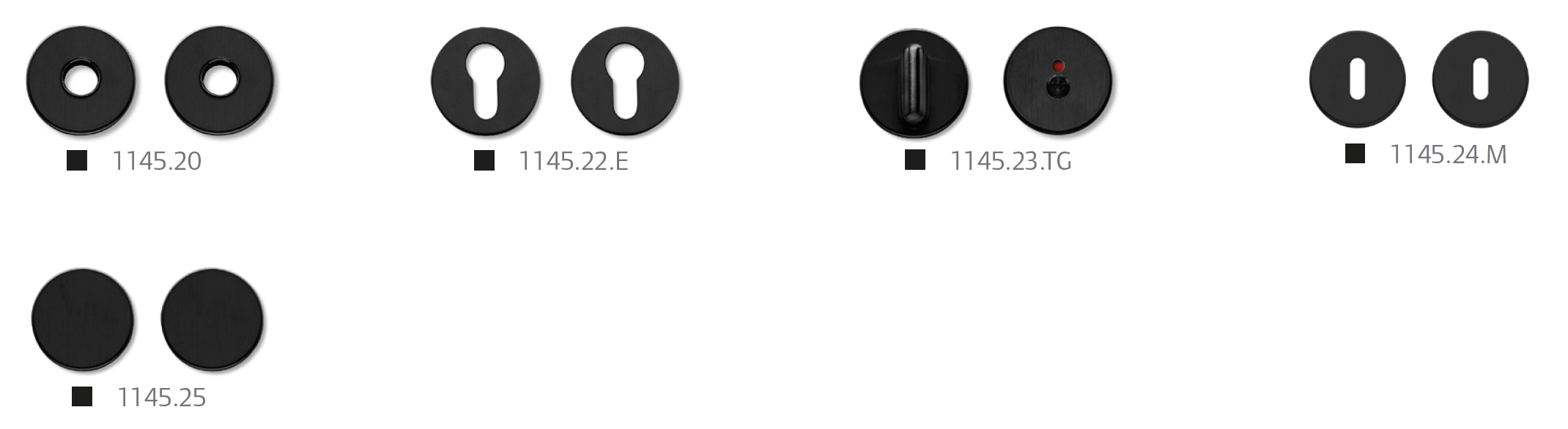 RANDI Blindlok fyrir Þýskar læsingar Cover Svart DIN