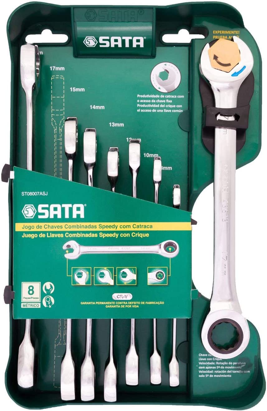 SATA Skralllyklasett 12 stk 8-19mm ST09066-02