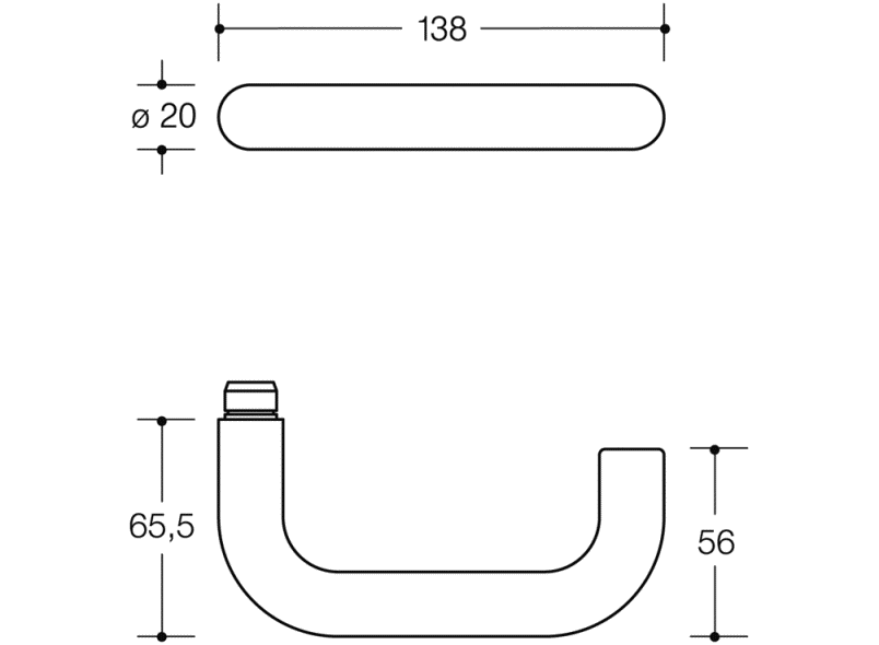 HEWI Hurðarhandfang með wc setti 111 Svart Matt Polymid 111PBR02.130 Fyrir Þýskar læsingar - Image 2
