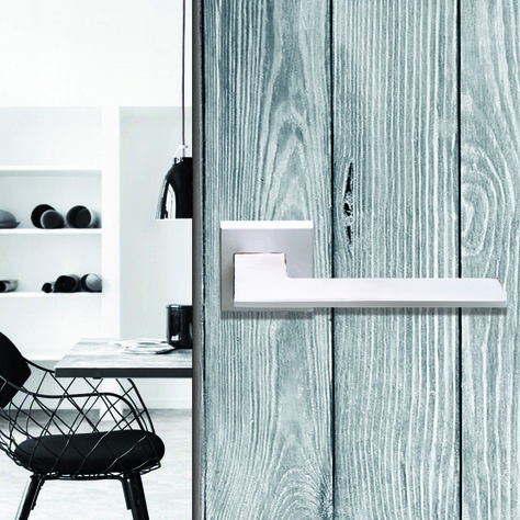 FRASCIO Hurðarhandfang Blade Hvítt Matt Sett með lykillaufum DIN Fyrir Þýskar læsingar