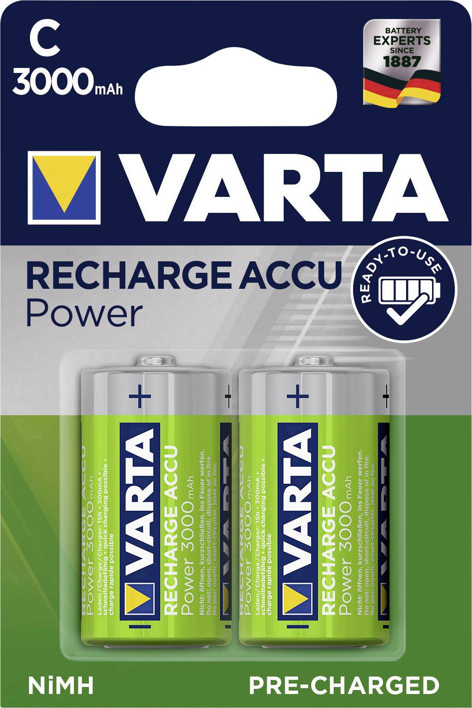VARTA Rafhlaða Hleðlsu C 3000mAh 2 stk