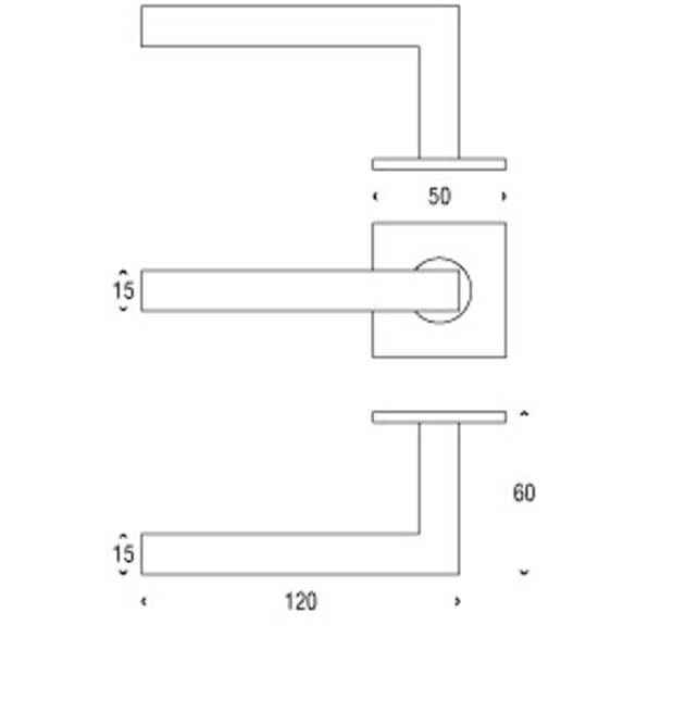 FROST Hurðarh Kube 1001 Kopar KANTAÐUR F.ASSA og Þýskar læsingar - Image 2
