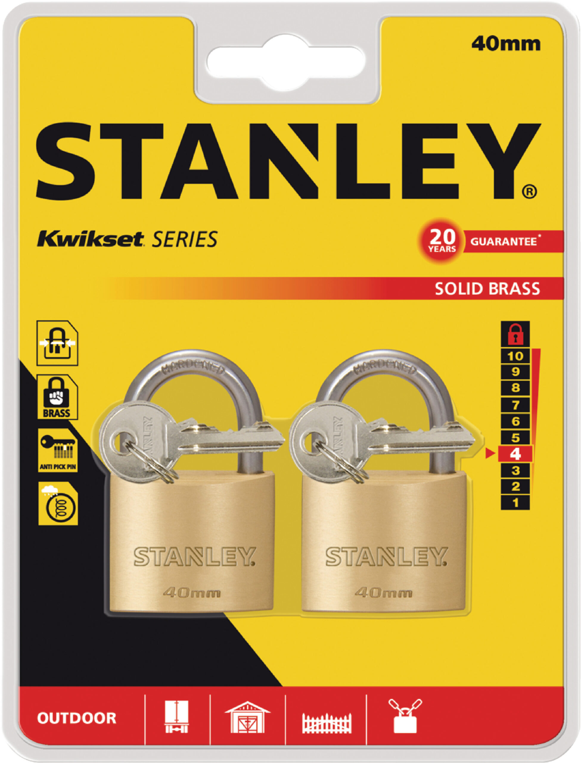 STANLEY Hengilás Brass 2 stk eins 40mm