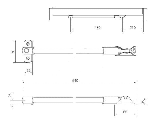 ASSA ABLOY Hurðarbremsa 545 mm - Image 2