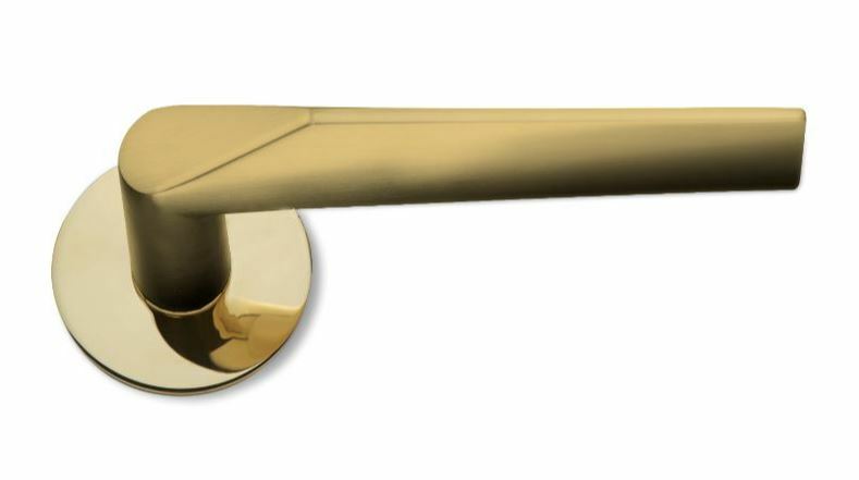 RANDI Hurðarhandfang Komé Messing Glans fyrir Þýskar læsingar