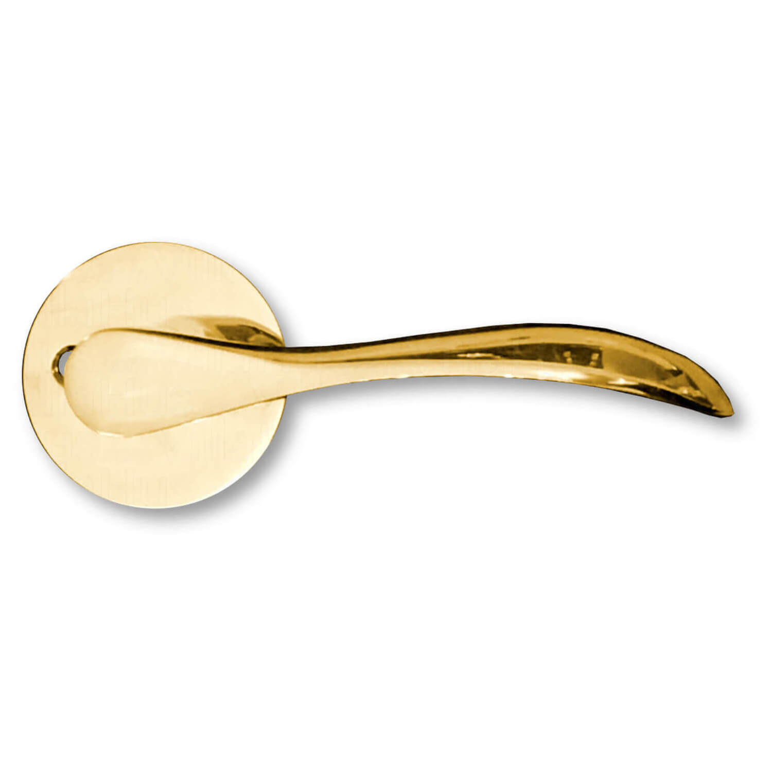 SIBES Hurðarhandfang 341 Bellevue Glansmessing Náttúrulegt með lykillaufum Fyrir ASSA og Boda læsing