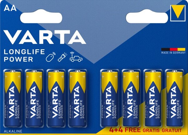 VARTA Rafhlöður Alkaline LONGLIFE POWER AA 8 stk