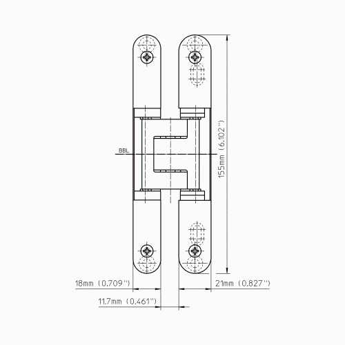 TECTUS Löm TE 240 3D F1 Mattkróm 1 stk NÝJA 60kg - Image 2