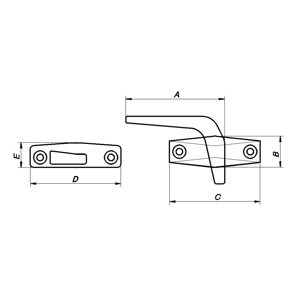 PN BESLAG Gluggahandfang Króm Hægri (Krækja) - Image 2