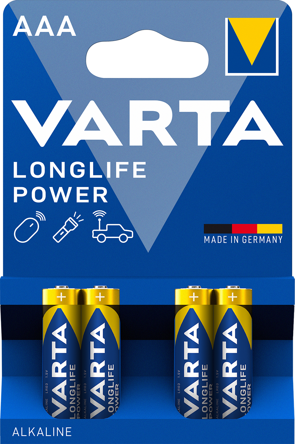 VARTA Rafhlöður Power/High Energy Alkaline AAA 4 stk í pakka