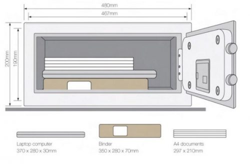 YALE Verðmætaskápour SECURITY Laptop 25,9 Lítra YELB/200/E - Image 3