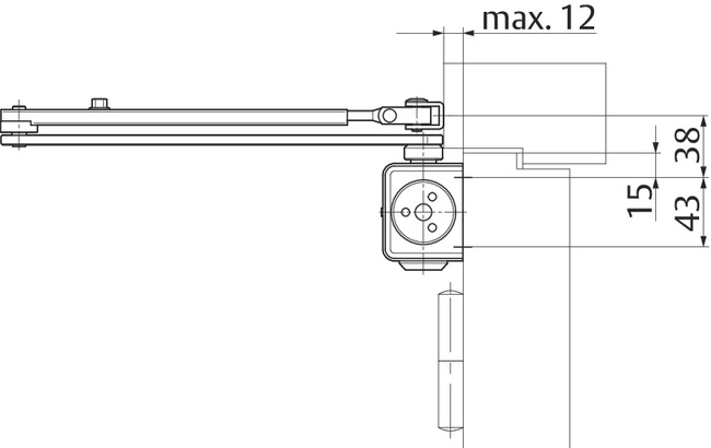ASSA ABLOY Hurðarpumpa DC300 Svört EN3-6 án arms - Image 2
