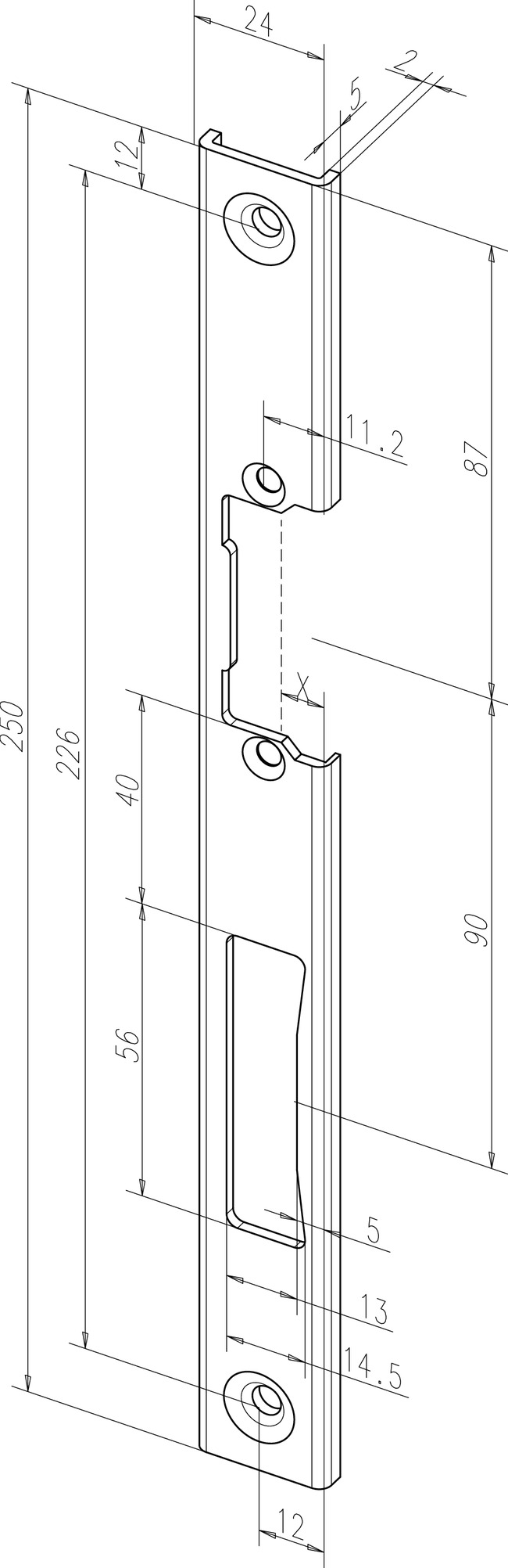 EFF EFF Stólpi Schuco Vinstri