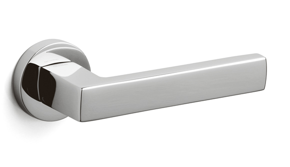 OLIVARI Hurðarhandfang PLANET með lykillaufum Króm Fyrir Þýskar læsingar Hönnun: Luca Casini 2005