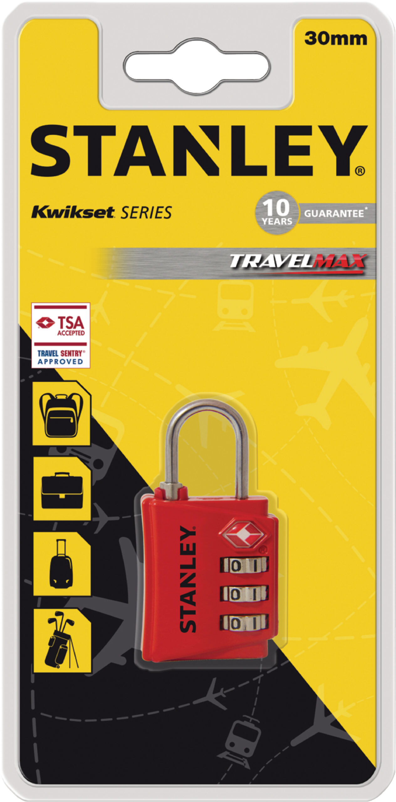 STANLEY Talnalás 30mm 3 Tölu Samþykktur af TSA USA Rauður