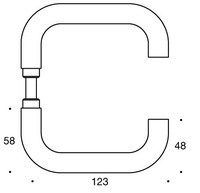 Line 18 Hurðarhandfang U laga 18mm Svart án rósettu 7020.20 Line 18 frá Randi - Image 2