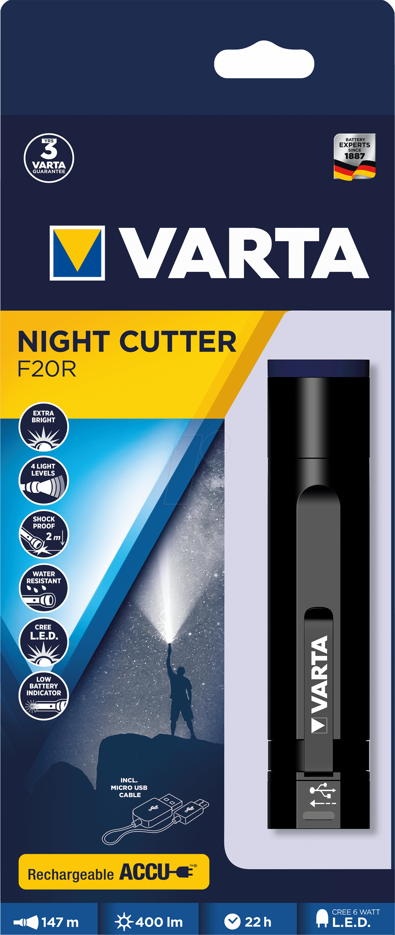 VARTA Vasaljós Night Cutter 400 Lumens F20R - Image 2