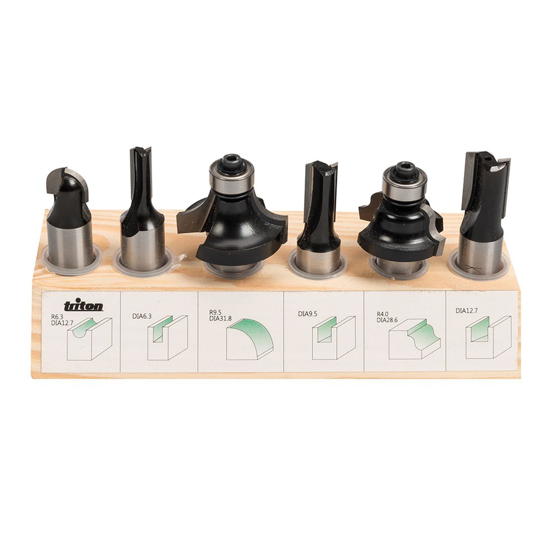 TRITON Fræsitennur Sett 6 stk 1/2" 414040