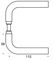 Line 18 Hurðarhandfang J laga 18mm Svart fyrir ASSA Læsingar 7021.24 Line 18 frá Randi - Image 2