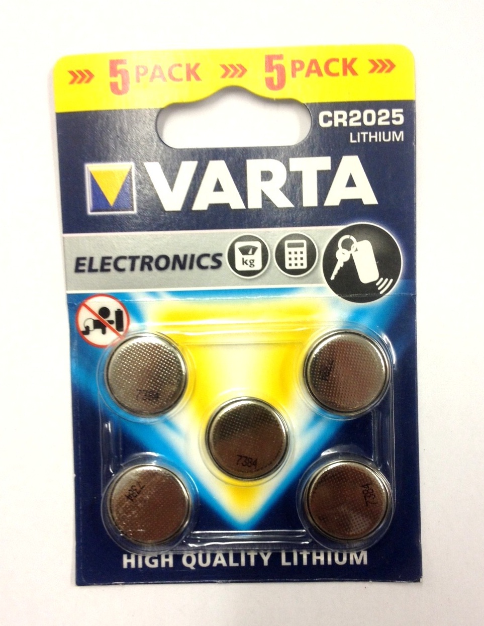 VARTA Rafhlöður CR2025 Lithium 5 stk