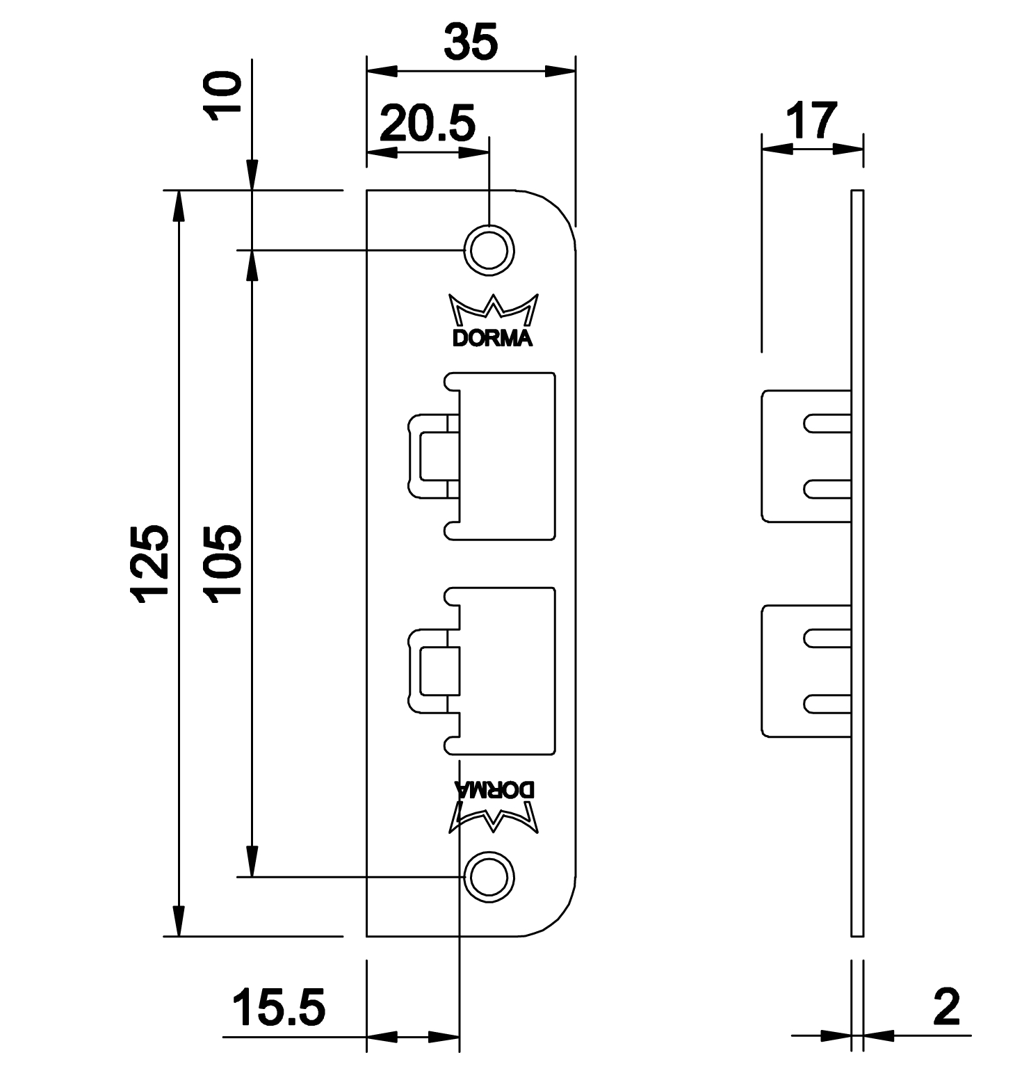 DORMA Slúttjárn DS 8121 36mm SIS - Image 2