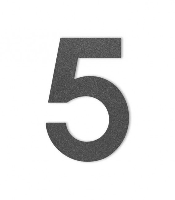 HEIBI Metall Húsnúmer nr 5 12cm Grafít svart