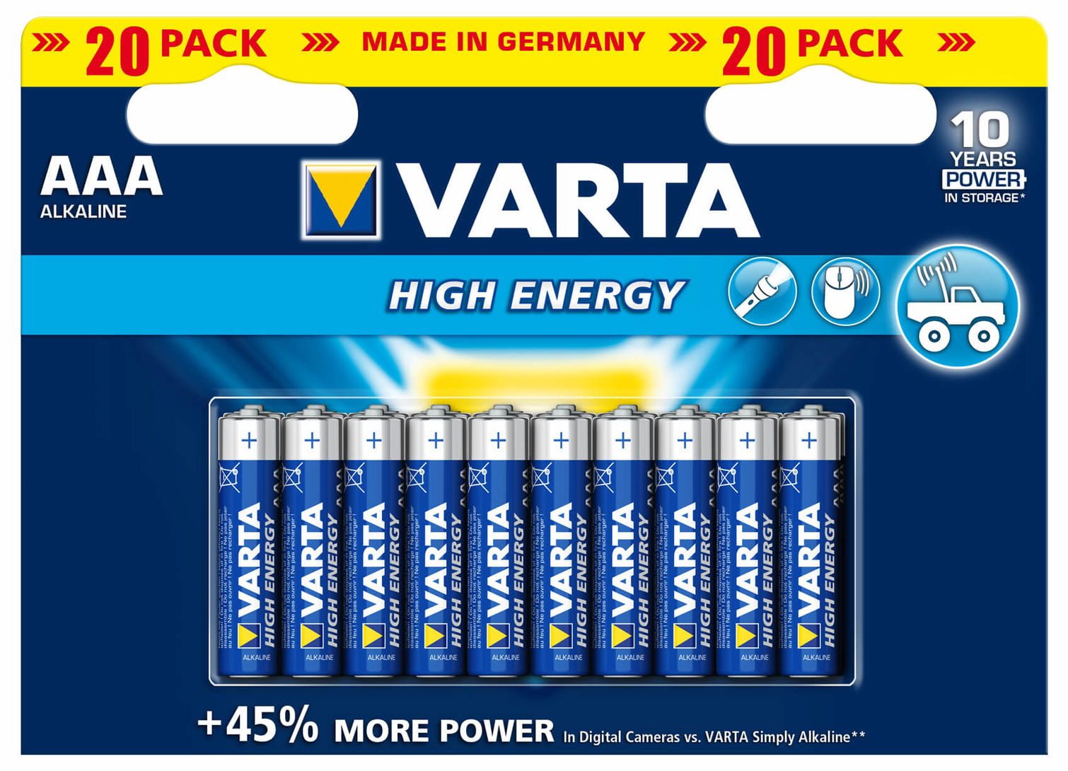 VARTA Rafhlöður LONGLIFE POWER Alkaline AA 20 stk